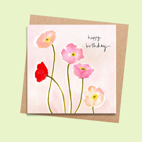 LMDEMK05 Birthday Poppies (6 pack)